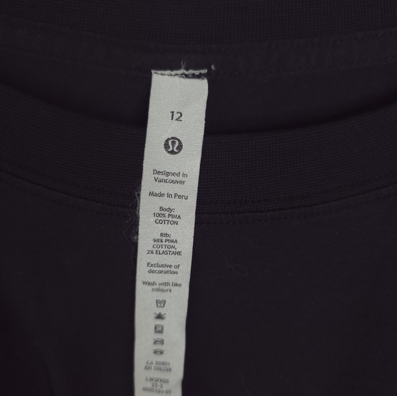 Lululemon All Yours Long Sleeve  Black T Shirt Size 12 - Picture 5 of 5